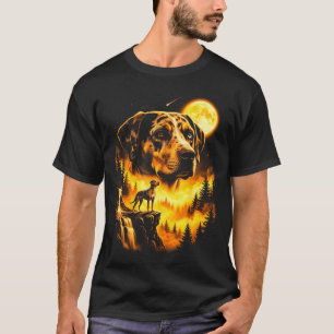 T-shirt Chien léopard Catahoula drôle hurlant à la lune