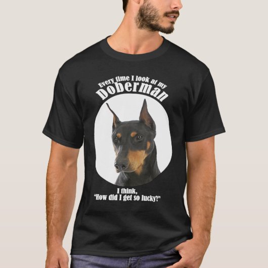 T-shirt chien Lucky Doberman (Devant)