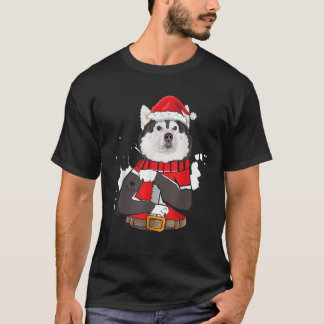 T-shirt Chien Malamute d'Alaska Père Noël J'aime Maman Tat