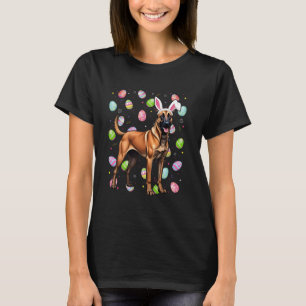 T-shirt Chien Malinois Belge Joyeux Chasse Aux Oeufs De Pâ