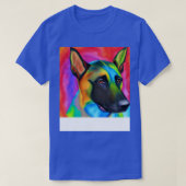 T-shirt Chien Malinois belge Peinture arc-en-ciel (Design devant)
