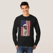 T-shirt Chien Maltais Américain Drapeau Porte Le Masque Vi (Devant entier)