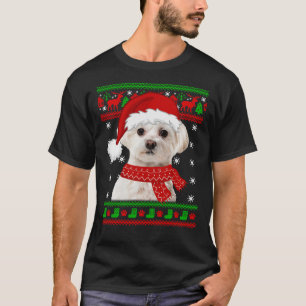 T-shirt Chien maltais Douille moche Noël Amoureux des chie