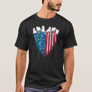 T-shirt Chien maltais Drapeau américain 4 juillet Patrioti