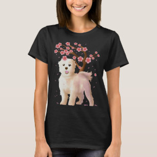 T-shirt Chien maltais Japonais Sakura Fleur de cerisier