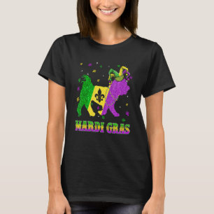 T-shirt Chien maltais Mardi Gras Carnival perles Jester