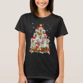 T-shirt Chien maltais Noël Arbre Lumières Noël Chapeau de  (Devant)