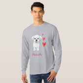 T-shirt Chien maltais race (Devant entier)