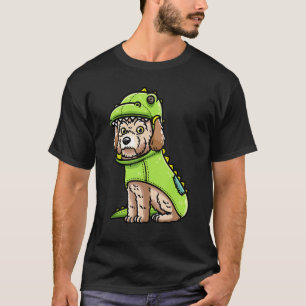 T-shirt Chien Maltipoo En Costume Dinosaure