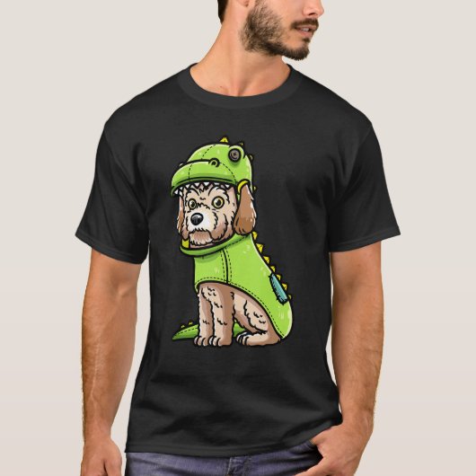 T-shirt Chien Maltipoo En Costume Dinosaure (Devant)