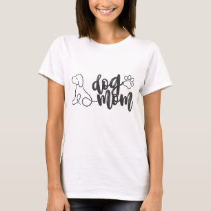 T-shirt Chien Maman Ligne Design d'art Amoureux des chie