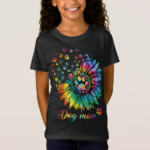 T-Shirt Chien Maman Spiral Chien Paws Imprime Tie Dye, Hip