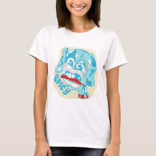 T-shirt Chien mangeant du piment chaud