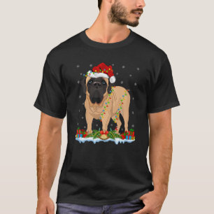 T-shirt Chien mastiff anglais de la famille de Noël corres
