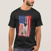 T-shirt Chien Mastiff anglais Drapeau américain Patriotiqu (Devant)