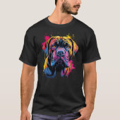 T-shirt Chien Mastiff mignon sur Mastiff peint (Devant)