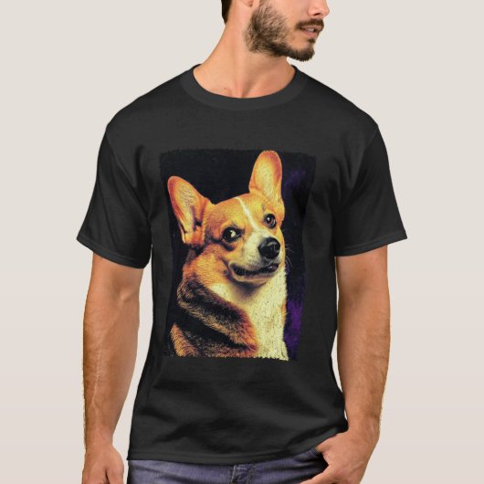 T-shirt Chien Mème de Visage de Corgi Drôle (Devant)