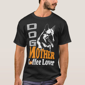 T-shirt Chien mère fille amante de café