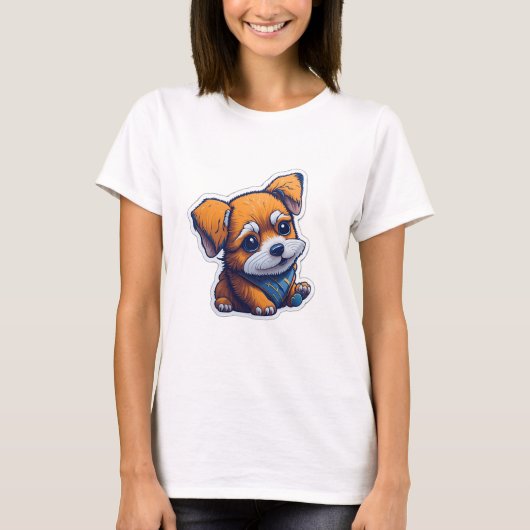 T-shirt chien mignon (Devant)