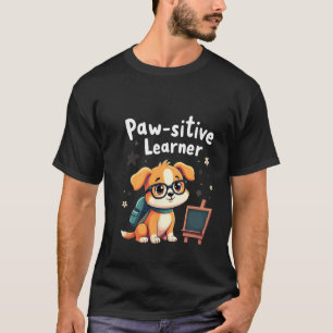 T-shirt Chien mignon avec cartable retour à l'école en sal