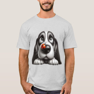 T-shirt Chien mignon avec coccinelle