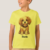 T-shirt Chien mignon avec nom modifiable (Devant)