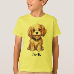 T-shirt Chien mignon avec nom modifiable