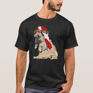 T-shirt Chien Mignon Carlin Rétro Drapeau Danemark Fierté