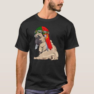 T-shirt Chien Mignon Carlin Rétro Drapeau Portugal Fierté