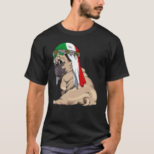 T-shirt Chien mignon Carlin Retro Italia Flag Pride