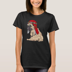 T-shirt Chien mignon Carlin Retro Maroc Flag Pride