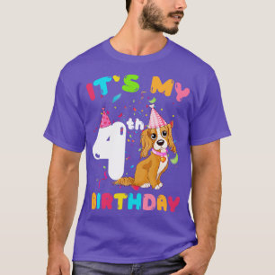 T-shirt Chien mignon C'est mon 4e anniversaire