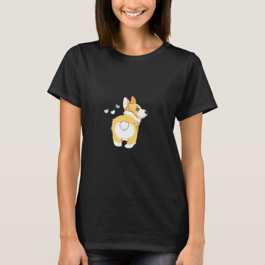 T-shirt Chien Mignon Corgi Fessier (Devant)