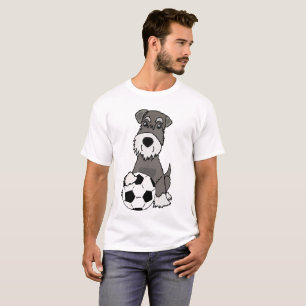 T-shirt Chien mignon de Schnauzer jouant la bande dessiné