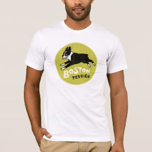 T-shirt Chien mignon de style vintage frais de Boston