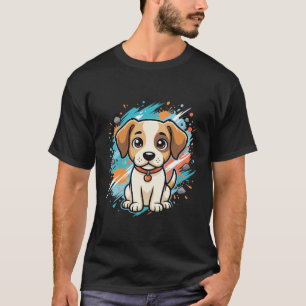 T-shirt Chien mignon éclaboussure de peinture Art vectorie