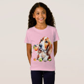 T-Shirt Chien mignon et fruits (Devant entier)