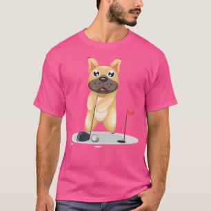 T-shirt Chien mignon Jouer Golf Drôle Animal Golfer Bulldo
