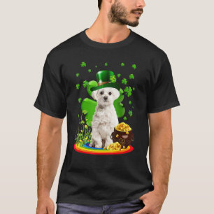 T-shirt Chien mignon maltais Shamrock Jour de la Saint Pat