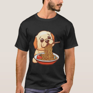 T-shirt Chien mignon mangeant Spaghetti