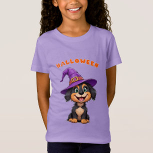 T-Shirt Chien mignon portant un chapeau de sorcière