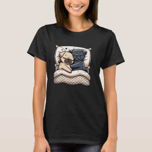 T-shirt Chien mignon Pug endormi faisant la sieste