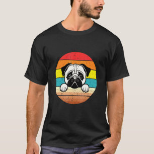 T-shirt Chien mignon visage triste Pug chiens qui regarden