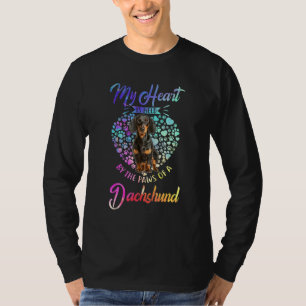 T-shirt Chien - Mon Coeur Est Tenu Par Les Pattes De Dachs