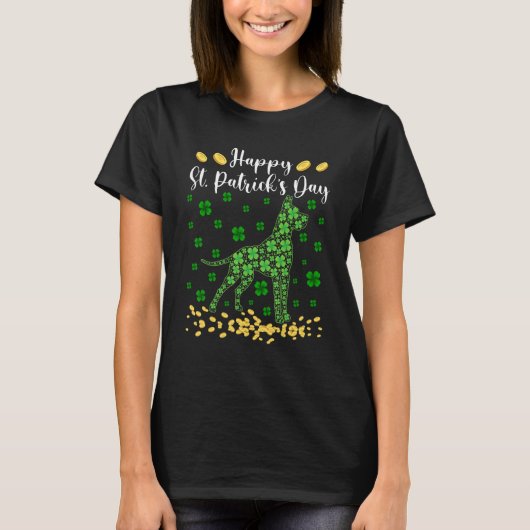 T-shirt Chien mou Dane Shamrock irlandais St Patrick S Day (Devant)