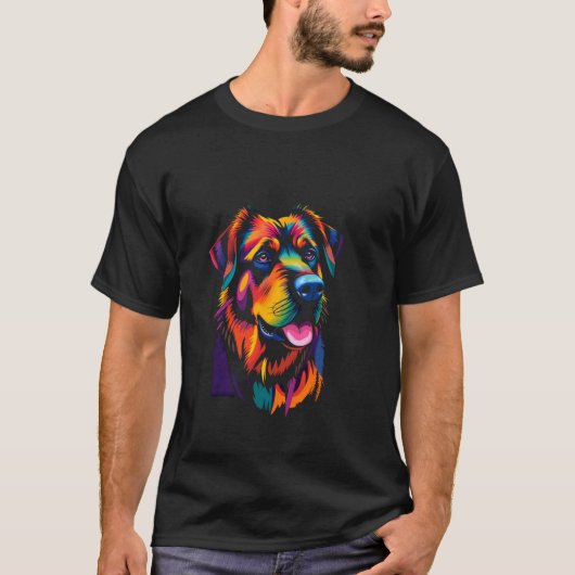 T-shirt Chien Multicolore Vibrant (Devant)