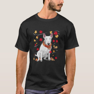 T-shirt Chien mûr de dinde taureau terrier érable Feuille