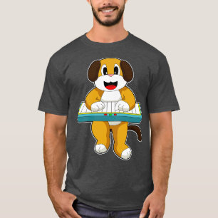 T-shirt Chien musicien Keyboard Music