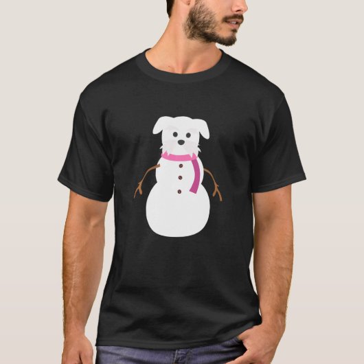 T-shirt Chien Noël 'miniature Schnauzer Snowman' Chris (Devant)