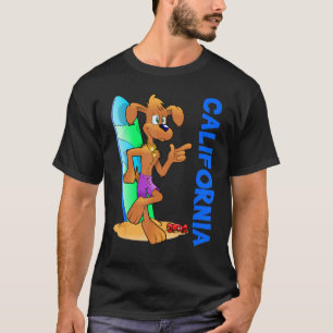T-shirt Chien Ocean Vague Planche de Surf Plage Enfants